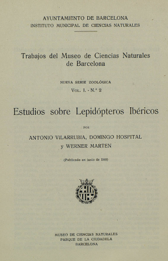 Imagen de portada del libro Estudios sobre lepidópteros ibéricos