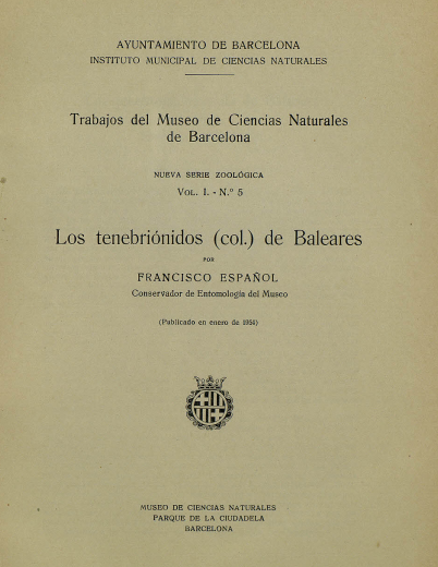 Imagen de portada del libro Los tenebriónidos (col.) de Baleares