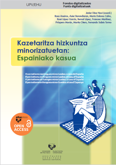 Imagen de portada del libro Kazetaritza hizkuntza minorizatuetan