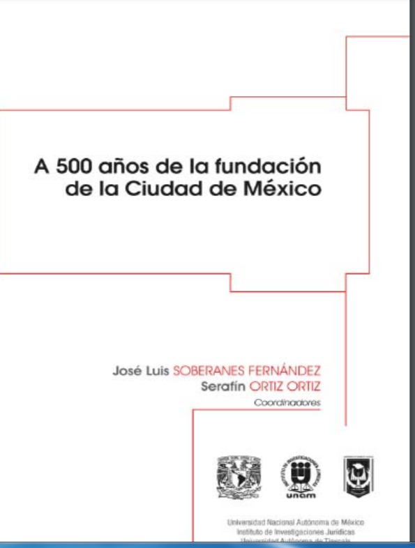 Imagen de portada del libro A 500 años de la fundación de la Ciudad de México