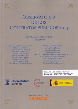 Imagen de portada del libro Observatorio de los contratos públicos 2015
