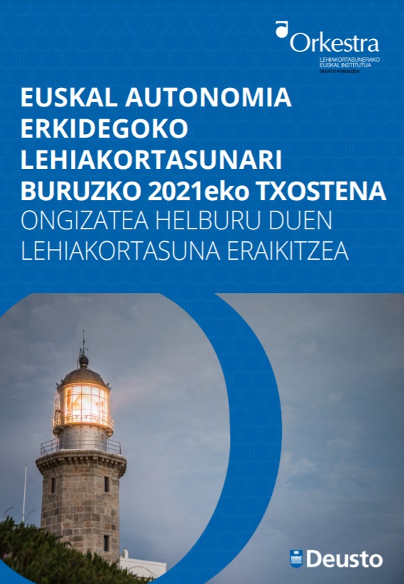 Imagen de portada del libro Euskal Autonomia Erkidegoko Lehiakortasunari buruzko 2021eko Txostena