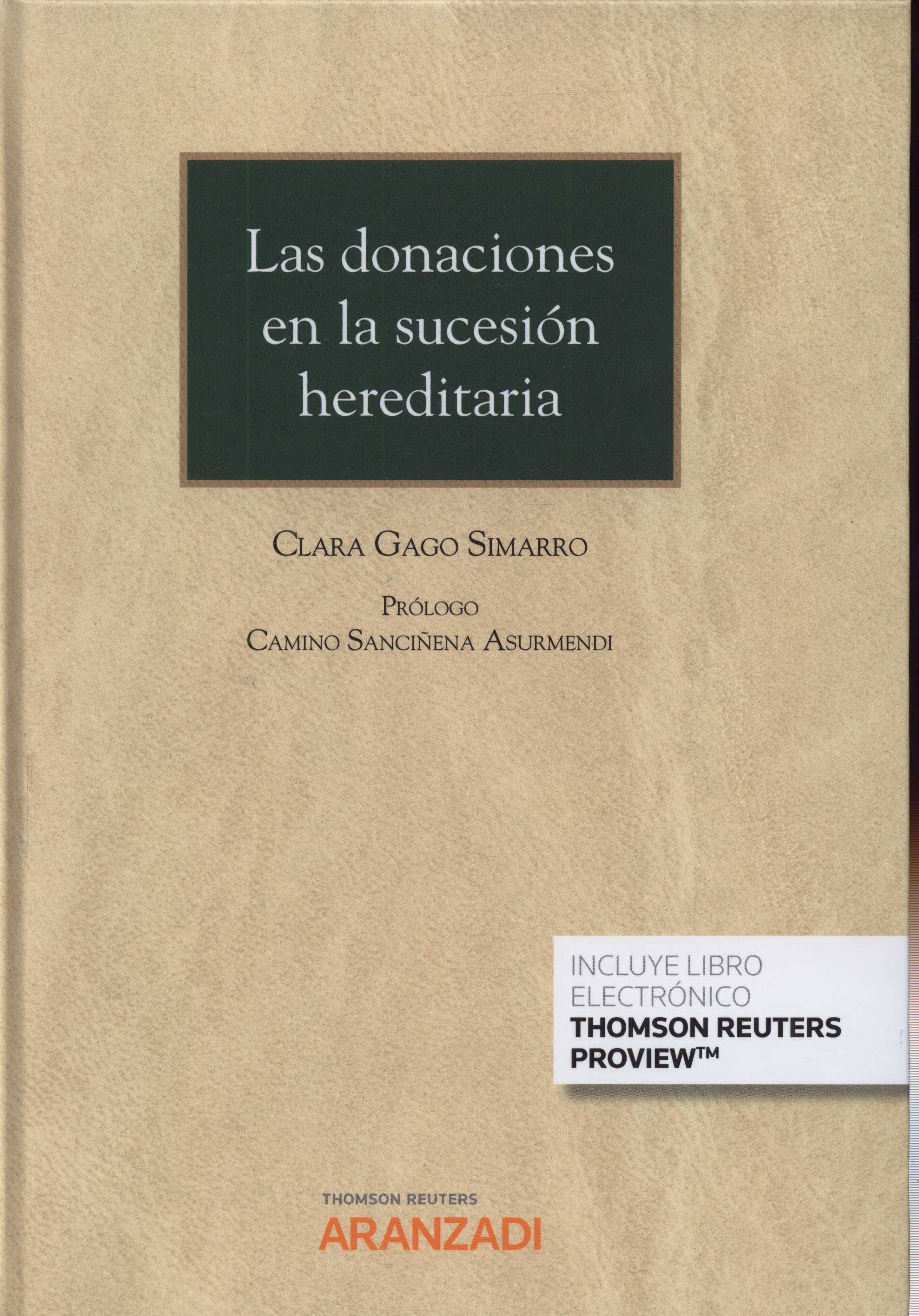 Imagen de portada del libro Las donaciones en la sucesión hereditaria