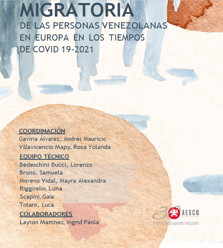 Imagen de portada del libro Caracterización de la experiencia migratoria de las personas venezolanas en europa en los tiempos migratorios de COVID 19-2021