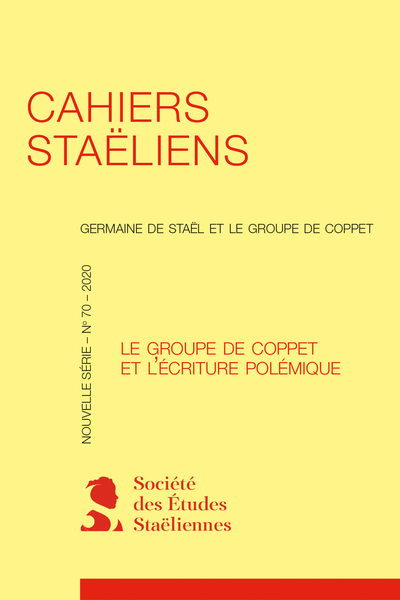 Imagen de portada del libro Cahiers staëliens