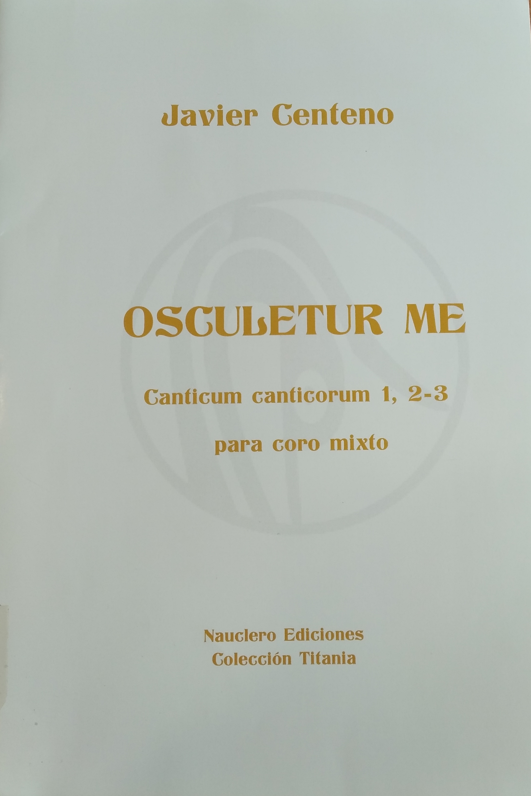 Imagen de portada del libro Osculetur me