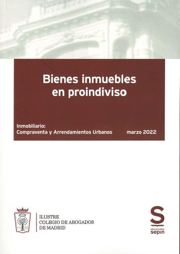 Imagen de portada del libro Bienes inmuebles en proindiviso