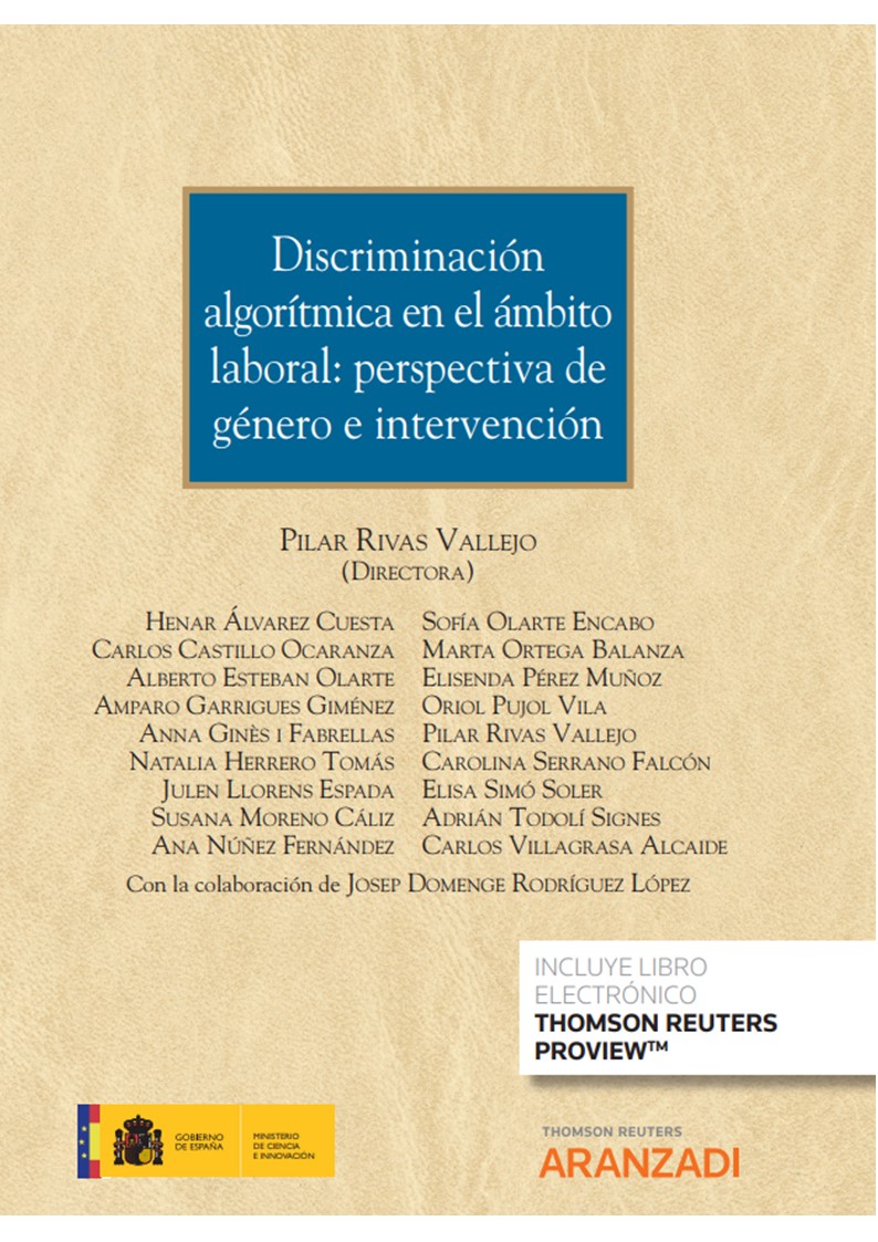 Imagen de portada del libro Discriminación algorítmica en el ámbito laboral