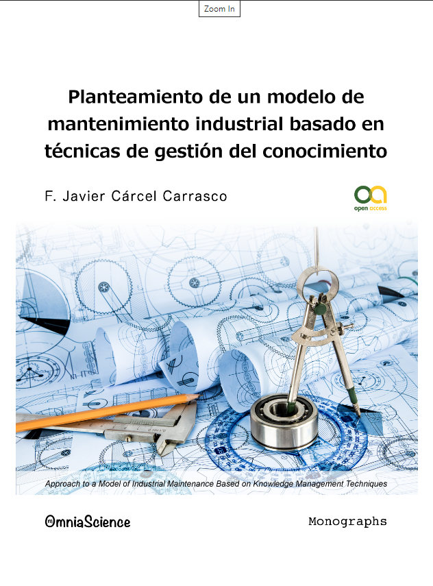 Imagen de portada del libro Planteamiento de un modelo de mantenimiento industrial basado en técnicas de gestión del conocimiento