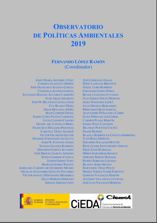 Imagen de portada del libro Observatorio de políticas ambientales 2019