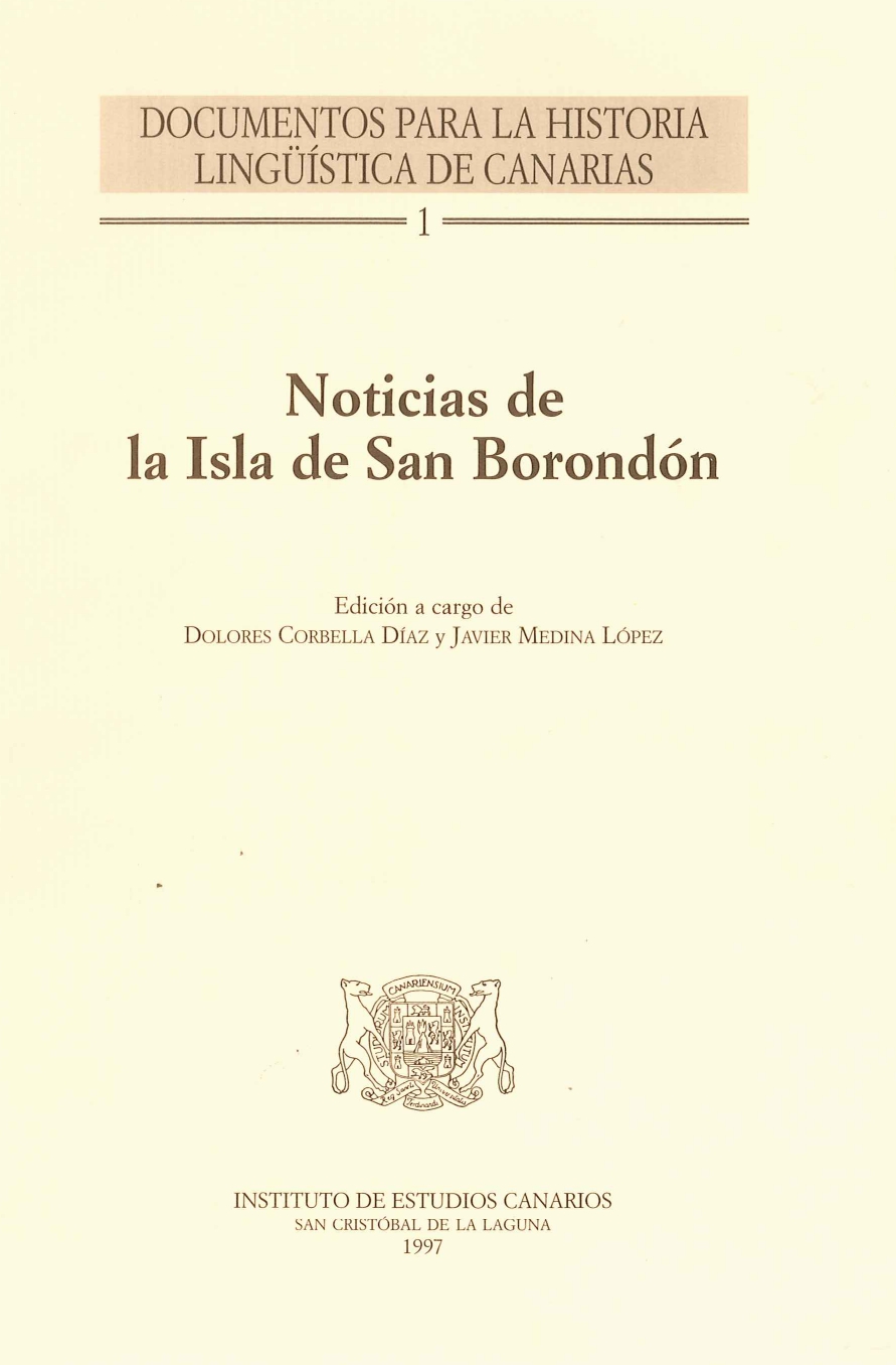 Imagen de portada del libro Noticias de la Isla de San Borondón