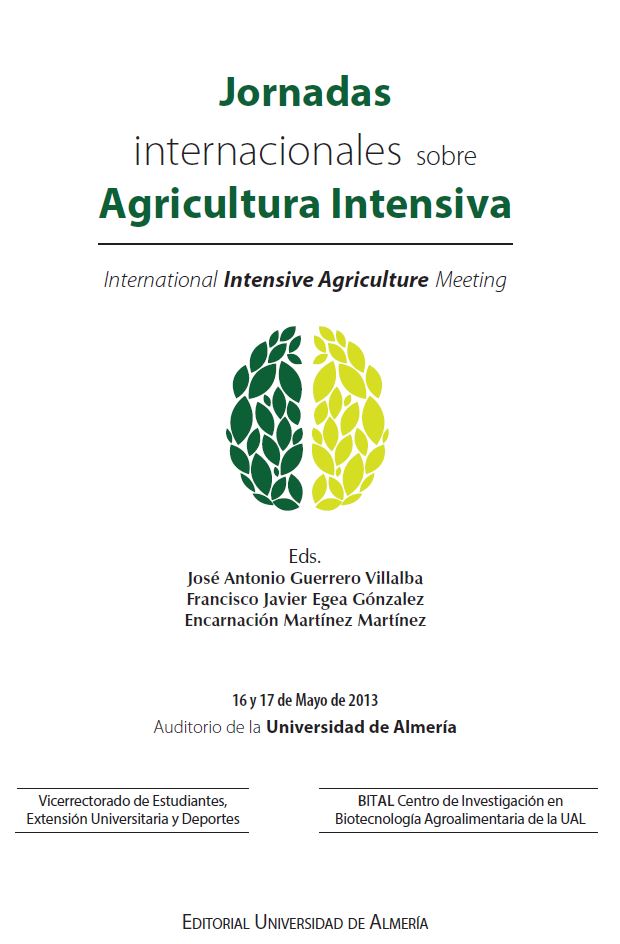 Imagen de portada del libro Jornadas Internacionales sobre Agricultura Intensiva =