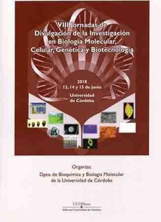 Imagen de portada del libro VIII Jornadas de Divulgación de la Investigación en Biología Molecular, Celular, Genética y Biotecnología