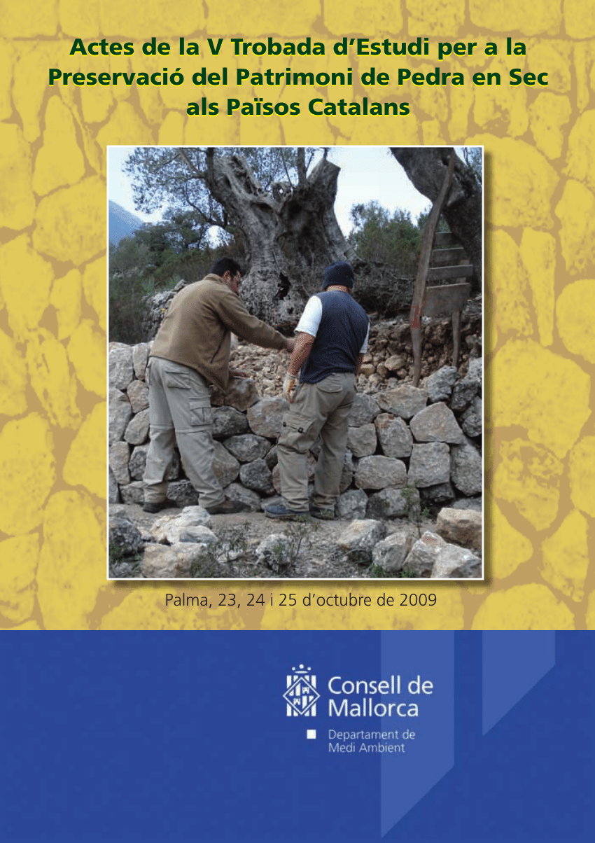 Imagen de portada del libro Actes de la V Trobada d’Estudi per a la Preservació del Patrimoni de Pedra en Sec als Països Catalans