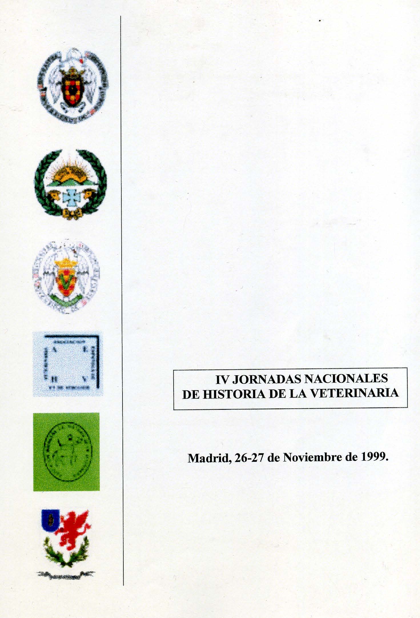 Imagen de portada del libro IV Jornadas Nacionales de Historia de la Veterinaria