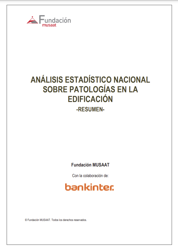 Imagen de portada del libro Análisis estadístico nacional sobre patologías en la edificación. Resumen