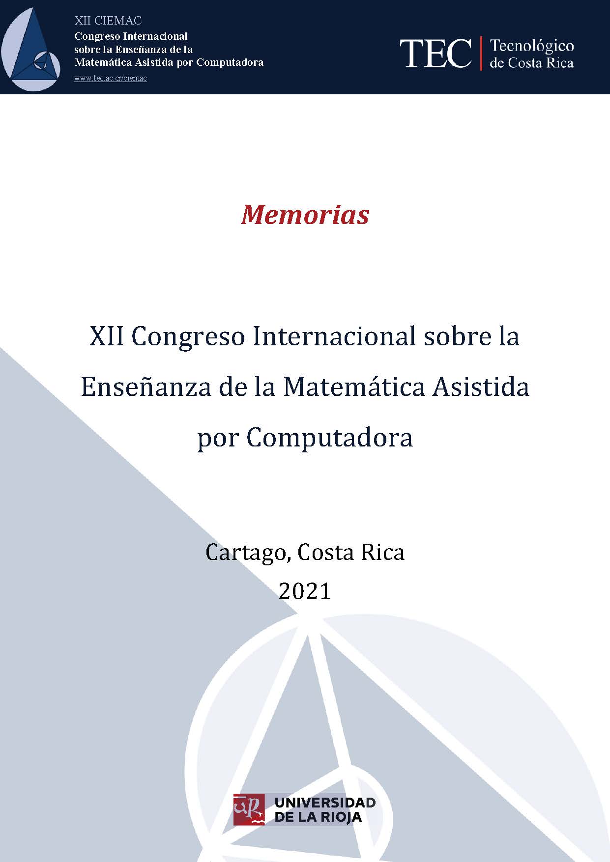 Imagen de portada del libro XII Congreso Internacional sobre la Enseñanza de la Matemática Asistida por Computadora