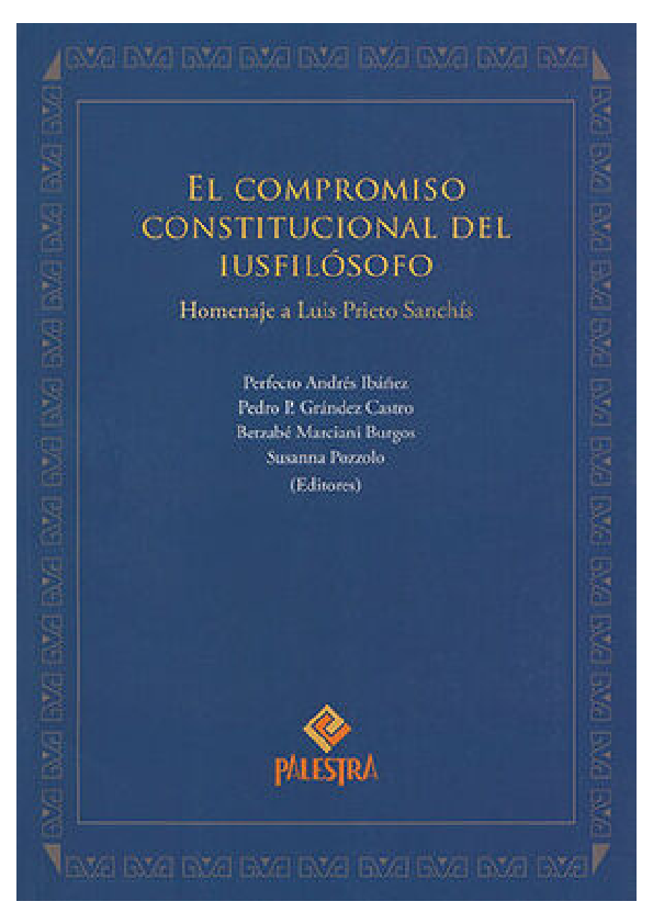 Imagen de portada del libro El compromiso constitucional del iusfilósofo