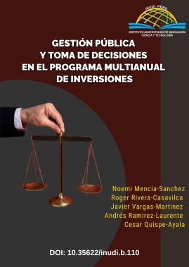 Imagen de portada del libro Gestión pública y toma de decisiones en el Programa Multianual de Inversiones