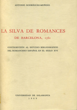 Imagen de portada del libro La Silva de Romances de Barcelona, 1561