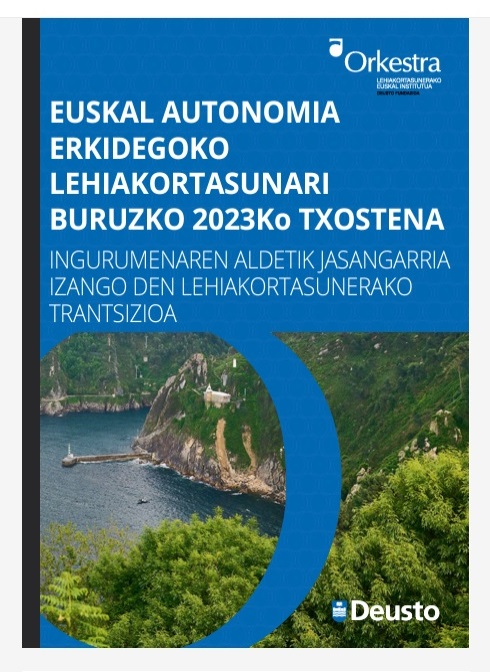 Imagen de portada del libro Euskal Autonomia Erkidegoko Lehiakortasunari buruzko 2023ko Txostena