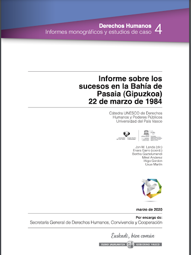 Imagen de portada del libro Informe sobre los sucesos en la Bahía de Pasaia (Gipuzkoa) 22 de marzo de 1984