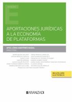 Imagen de portada del libro Aportaciones jurídicas a la economía de plataformas