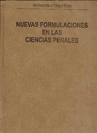 Imagen de portada del libro Nuevas formulaciones en las Ciencias Penales