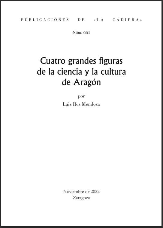 Imagen de portada del libro Cuatro grandes figuras de la ciencia y la cultura de Aragón