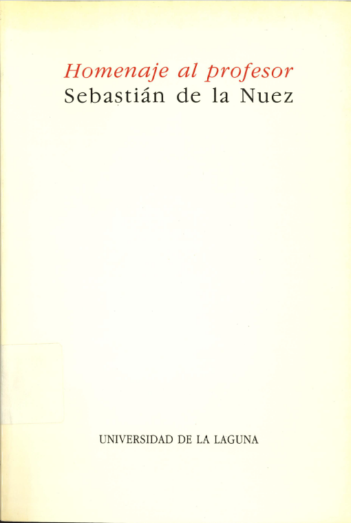 Imagen de portada del libro Homenaje al profesor Sebastián de la Nuez