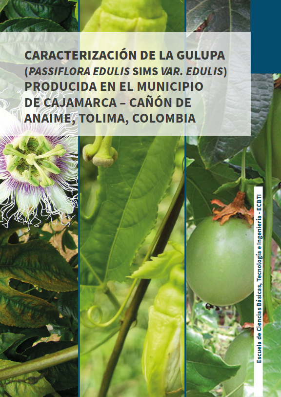 Imagen de portada del libro Caracterización de la gulupa (Passiflora edulis Sims var. Edulis) producida en el municipio de Cajamarca – Cañón de Anaime, Tolima Colombia