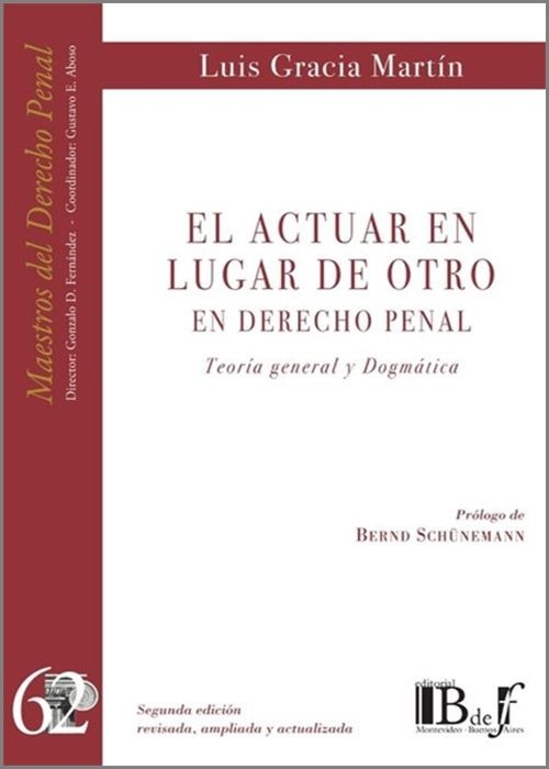 Imagen de portada del libro El actuar en lugar de otro en derecho penal