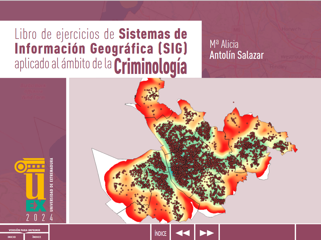 Imagen de portada del libro Libro de ejercicios de Sistemas de Información Geográfica (SIG) aplicado al ámbito de la Criminología