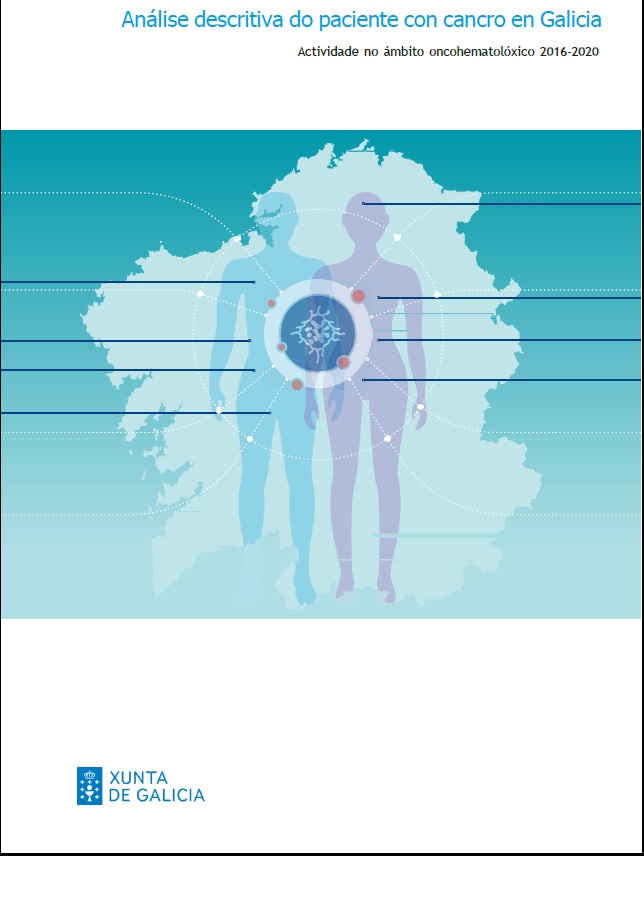 Imagen de portada del libro Análise descritiva do paciente con cancro en Galicia. Actividade no ámbito oncohematolóxico 2016-2020