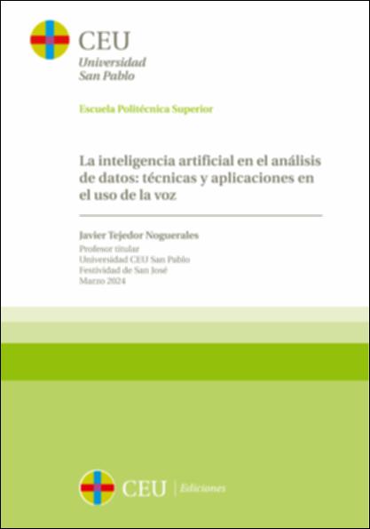 Imagen de portada del libro La inteligencia artificial en el análisis de datos: técnicas y aplicaciones en el uso de la voz