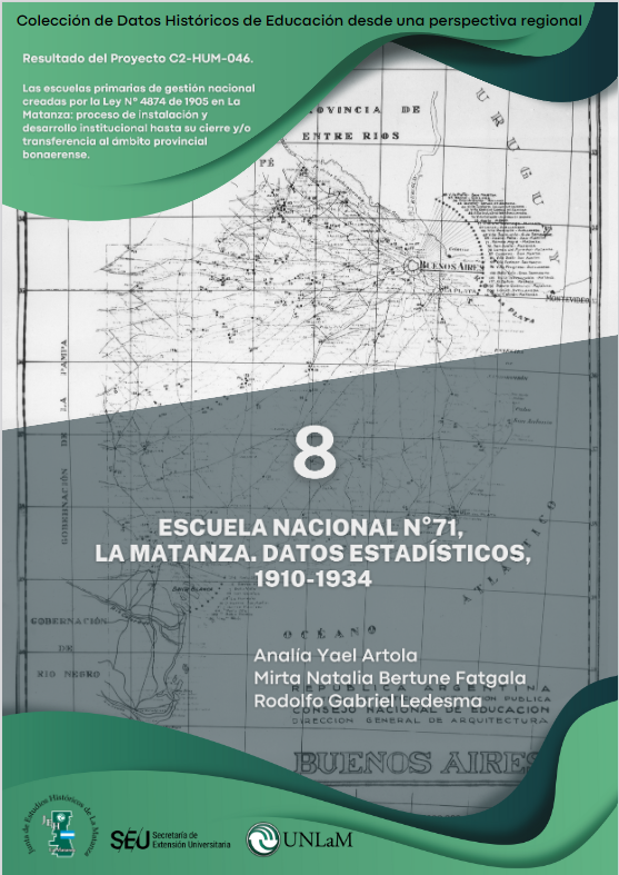 Imagen de portada del libro Escuela nacional n°71, La Matanza. Datos estadísticos, 1910-1934