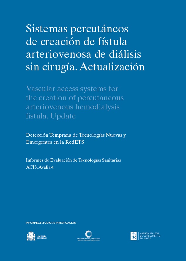 Imagen de portada del libro Sistemas percutáneos de creación de fístula arteriovenosa de diálisis sin cirugía. Actualización