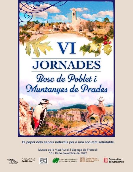 Imagen de portada del libro Actes de les sisenes jornades sobre el bosc de Poblet i les Muntanyes de Prades. El paper dels espais naturals per a una societat saludable