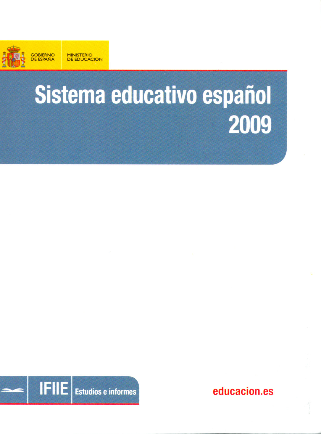 Imagen de portada del libro Sistema educativo español 2009