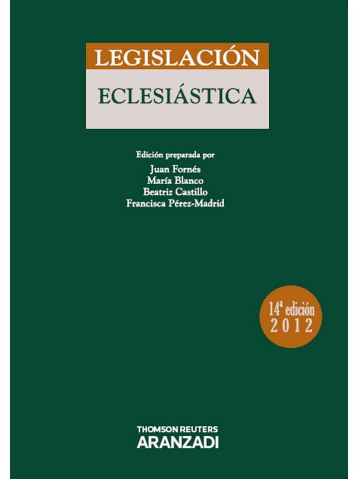 Imagen de portada del libro Legislación eclesiástica