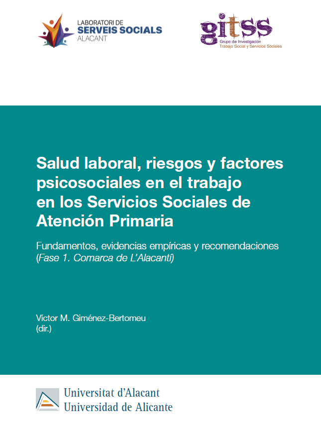 Imagen de portada del libro Salud laboral, riesgos y factores psicosociales en el trabajo en los Servicios Sociales de Atención Primaria