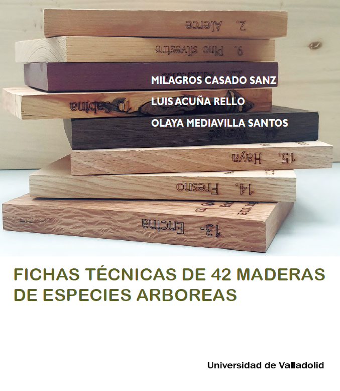 Imagen de portada del libro Fichas técnicas de 42 maderas de especies arbóreas