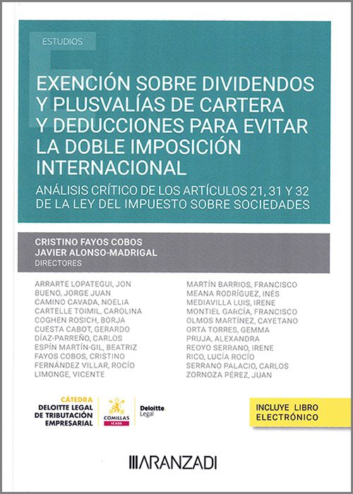 Imagen de portada del libro Exención sobre dividendos y plusvalías de cartera y deducciones para evitar la doble imposición internacional