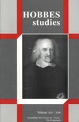 Imagen de portada de la revista Hobbes studies