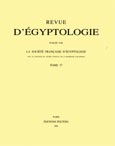 Imagen de portada de la revista Revue d'egyptologie