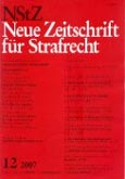 Imagen de portada de la revista Neue zeitschrift für strafrecht