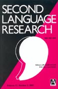 Imagen de portada de la revista Second language research