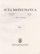 Imagen de portada de la revista Acta mathematica