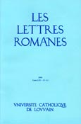 Imagen de portada de la revista Lettres romanes