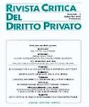 Imagen de portada de la revista Rivista critica del diritto privato